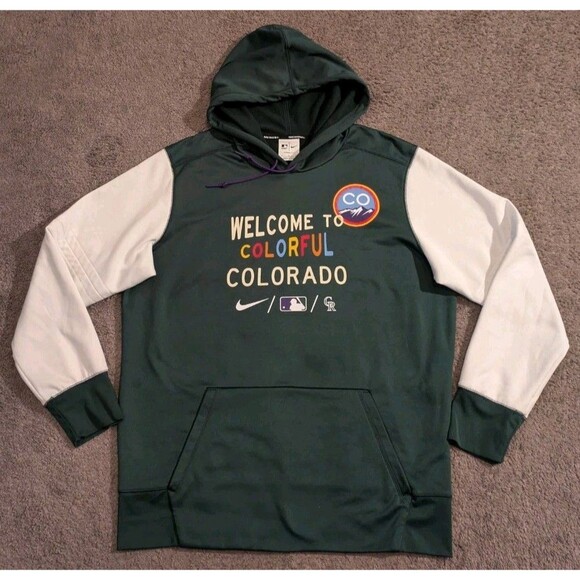 Nike MLB Colorado Rockies City Connect Welcome to Colorful Colorado Hoodie Men's - Picture 1 of 6